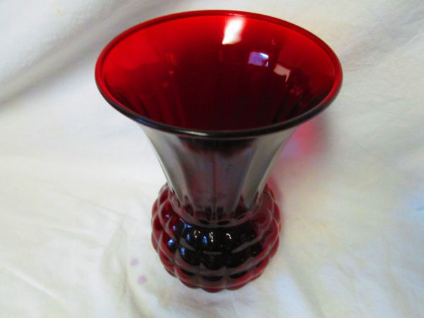 Beautiful Art Deco Ruby Red Large Vase Mint Condition Original, Not Reproduction 9" tall 6" across the top