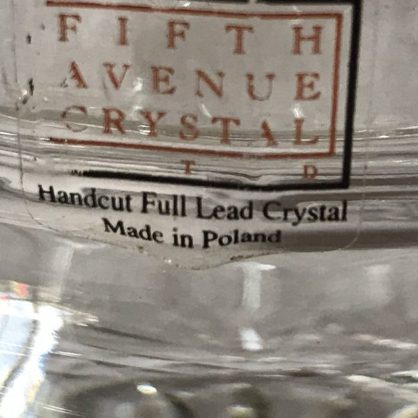 Beautiful Fifth Avenue Crystal Biscuit cracker collectibles jar with lid Poland