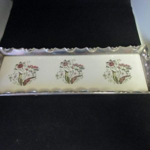 Beautiful Fine Porcelain Serving Tray Max Dannhorn 1895 Collectible display cottage farmhouse floral transferware