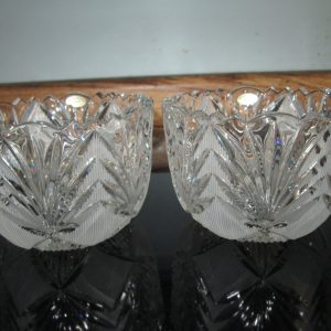 Beautiful Pair Unused with original label lead crystal bowls USSR Etched large Dessert Bowls Decorative Serving Decor Collectible