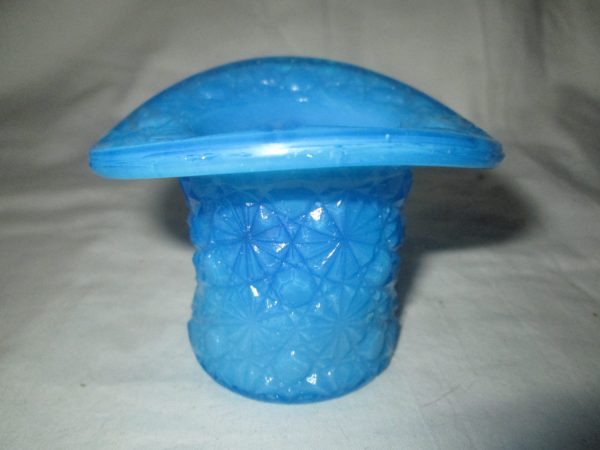 Fantastic Aqua Blue Daisy and Buttons Patterned Hat vase trinket dish votive holder