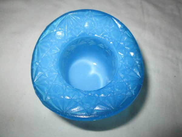 Fantastic Aqua Blue Daisy and Buttons Patterned Hat vase trinket dish votive holder