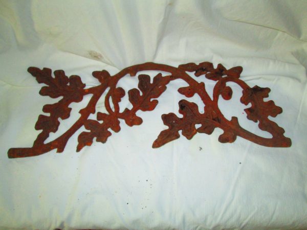 Fantastic Cast Iron Wall Hanging Outdoor Art Collectible Cast Iron Maple Leaves and Acorns Large Heavy Piece