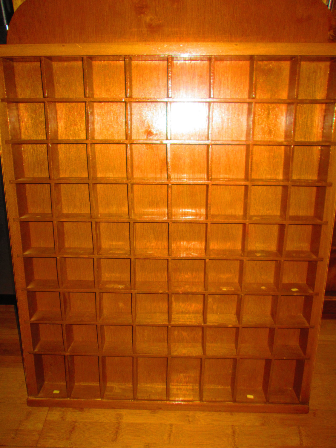 vintage wood shadowbox display case shelves for thimbles