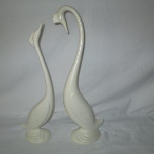 Fantastic Large Pair of Mid Century Modern Egret Birds Beautiful Ivory Sleek birds