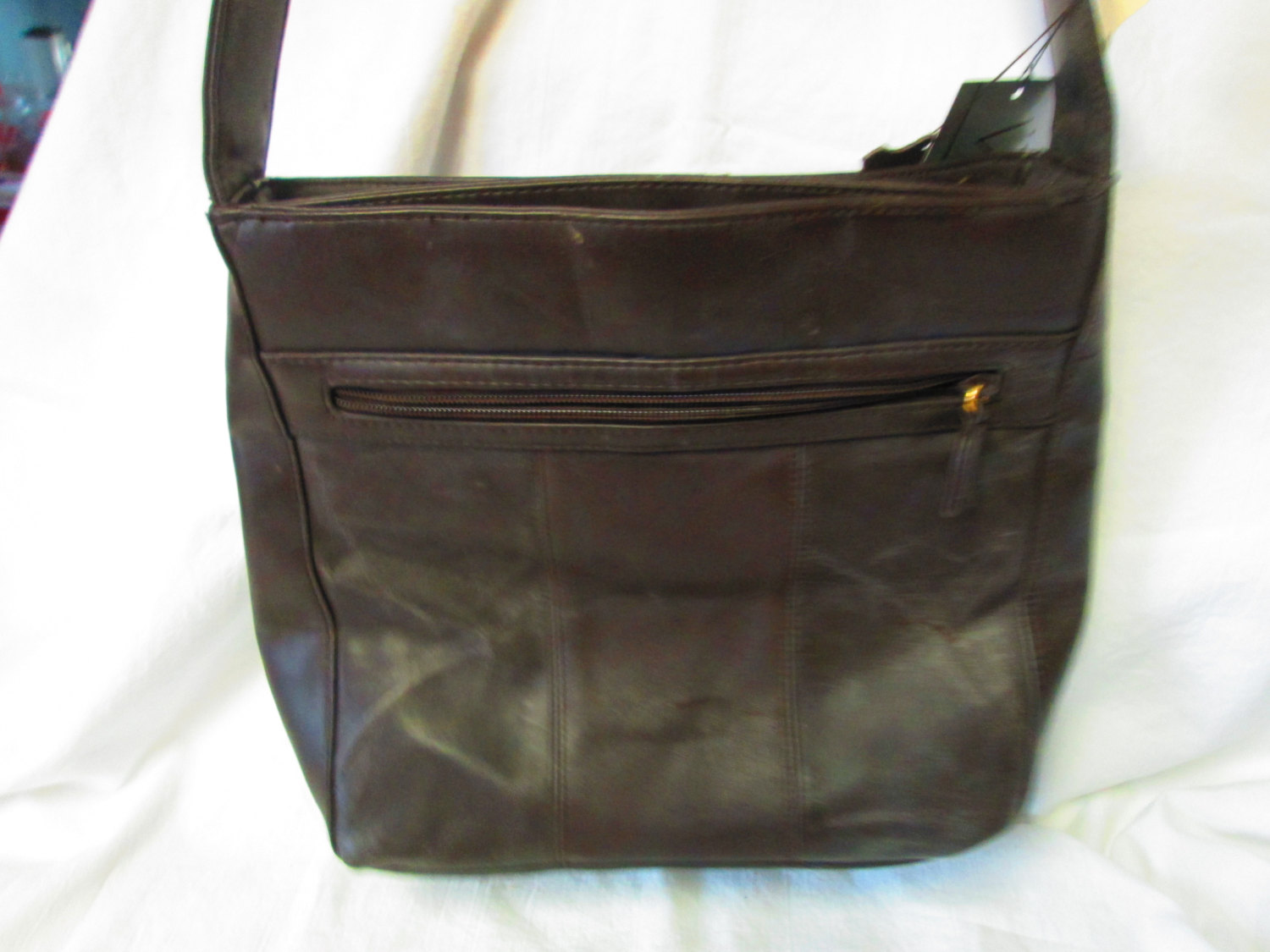 Fantastic Leather Brown Vittoria Purse hand bag with several sections ...