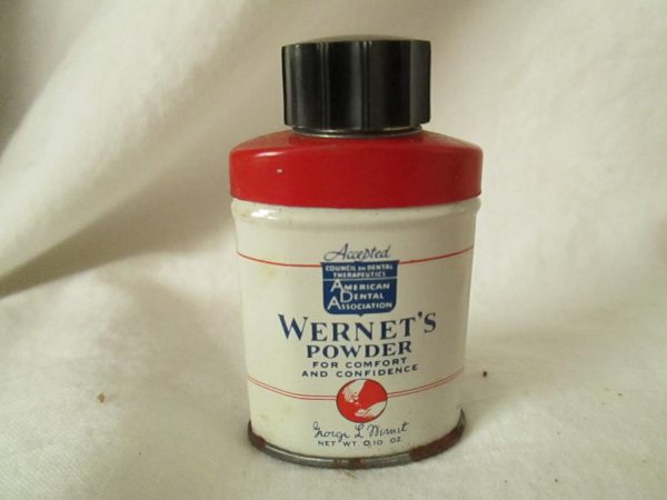 New old stock Wernet's Denture Powder Sample Size 1940's