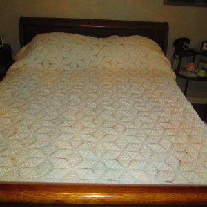 Stunning Ivory 100% Cotton Bed Cover Coverlet Bedspread Hand made heavy 88 x 94 Bedding