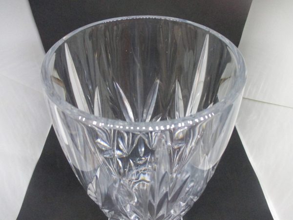 Stunning Very Large Heavy Cut Crystal Flower Vase MINT CONDITION Collectible Display Elegant 12" tall Beautiful Ring J. Durand France