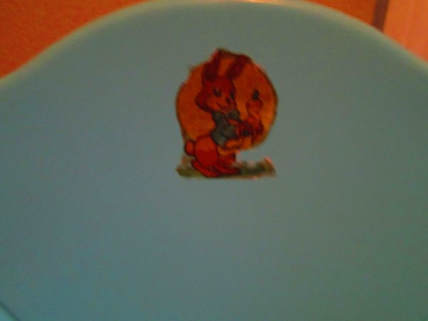 Vintage 1950's Aqua High Chair Baby doll hight chair all metal refurbished paint original label and decal