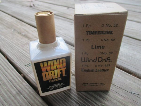 Vintage 1970's English Leather Wind Drift  MEM Company Men's After shave Aftershave Cologne 3.75 oz bottle