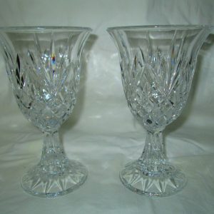 Vintage Beautiful Pair of Cut Crystal Candle Holders Holiday Decor Formal Crystal Candle holders great ring to them