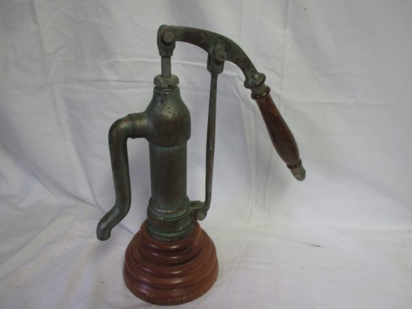 Vintage Brass Ships Galley Pump wooden base and handle