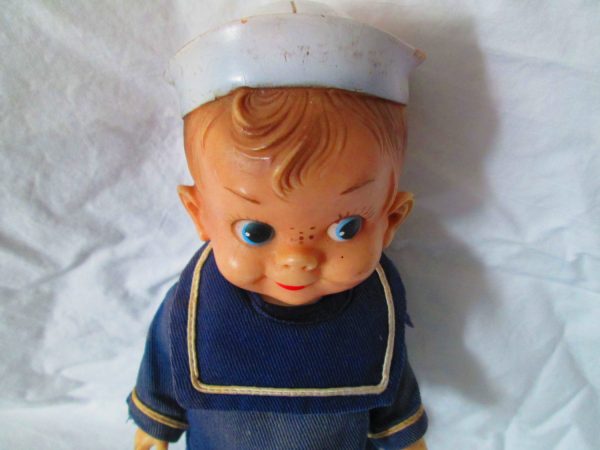 Vintage Effandbee Sailor boy Doll War time vinyl body Sailor Hat and suit