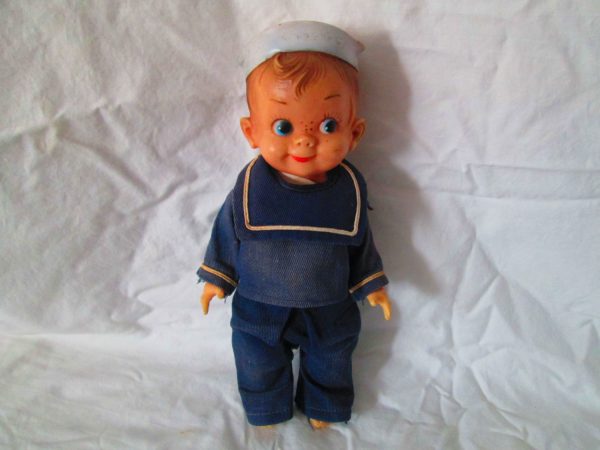 Vintage Effandbee Sailor boy Doll War time vinyl body Sailor Hat and suit