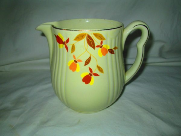 Vintage Hall Pottery Water Pitcher Autumn Leaf Pattern