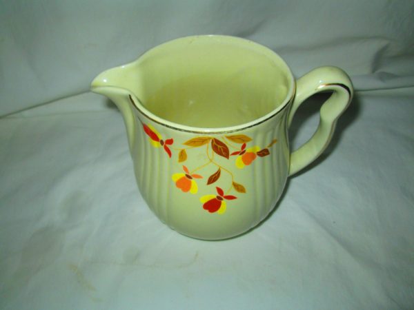 Vintage Hall Pottery Water Pitcher Autumn Leaf Pattern