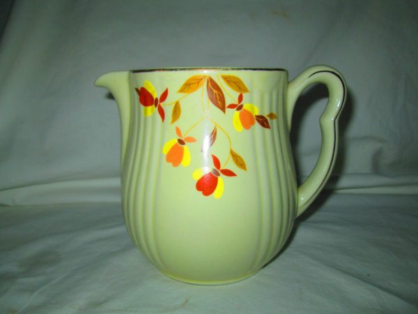 Vintage Hall Pottery Water Pitcher Autumn Leaf Pattern