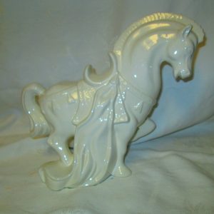 Vintage Horse White Ceramic Large Mid Century Modern Great Detail