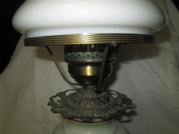 Vintage Lamp Glass Base and Shade both light up 19" tall