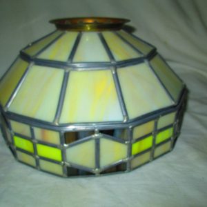 Vintage Leaded Glass Light Fixture Shade leaded not faux glass not plastic