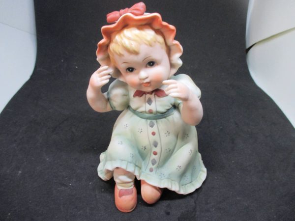 Vintage Little Girl Victorian Figurine Lefton china Japan Doll Girl Collectible display cottage Victorian decor