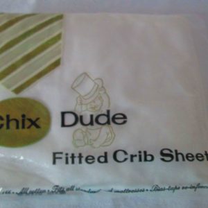 Vintage New old stock Fitted Crib sheet Chix Dude Brand All Cotton