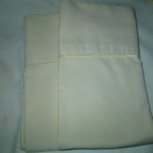 Vintage Pair of Pillowcases Ivory King Size No iron percale 20"x39"
