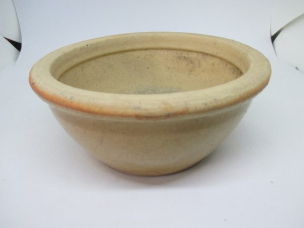 Vintage Pottery Small size mixing bowl farmhouse primitive cabin decor beige cottage beige pottery bowl