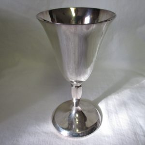 Vintage Set of 6 Silverplate Wine Glasses Made in Spain in Original Box Mid Century Modern Wine stems Goblets