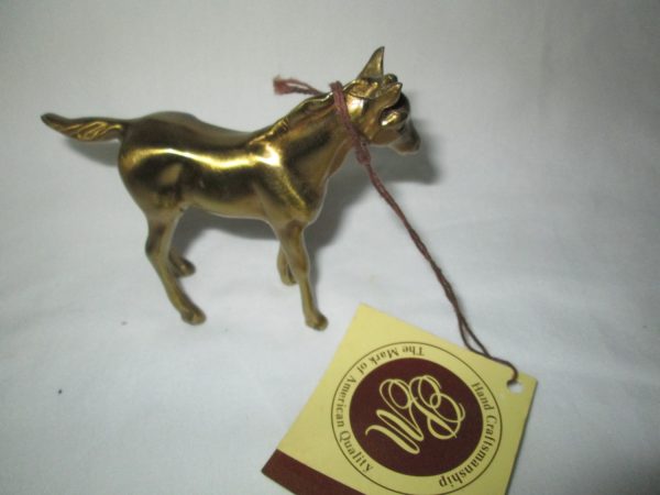Vintage Solid Brass Horse Fine quality horse figurine 4" across 3 1/4" tall Fine Quality Philadelphia Mfg. Co. Hand Crafted Made in the USA
