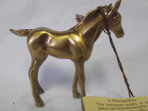 Vintage Solid Brass Horse Fine quality horse figurine 4" across 3 1/4" tall Fine Quality Philadelphia Mfg. Co. Hand Crafted Made in the USA