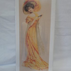 Vintage Yard long lithograph Rosemary by J Barrick Victorian Woman Gallery Graphics USA Litho New Old Stock in cellophane