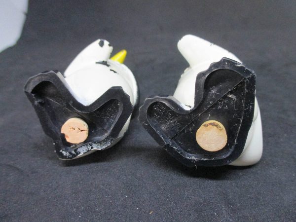 Willie and Millie Penguin Salt & Pepper Shakers decor collectible display tableware dinning kitchen farmhouse cottage Hard Plastic 1950's