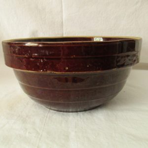 Antique Crock Mixing Bowl 9" USA Bowl Pottery