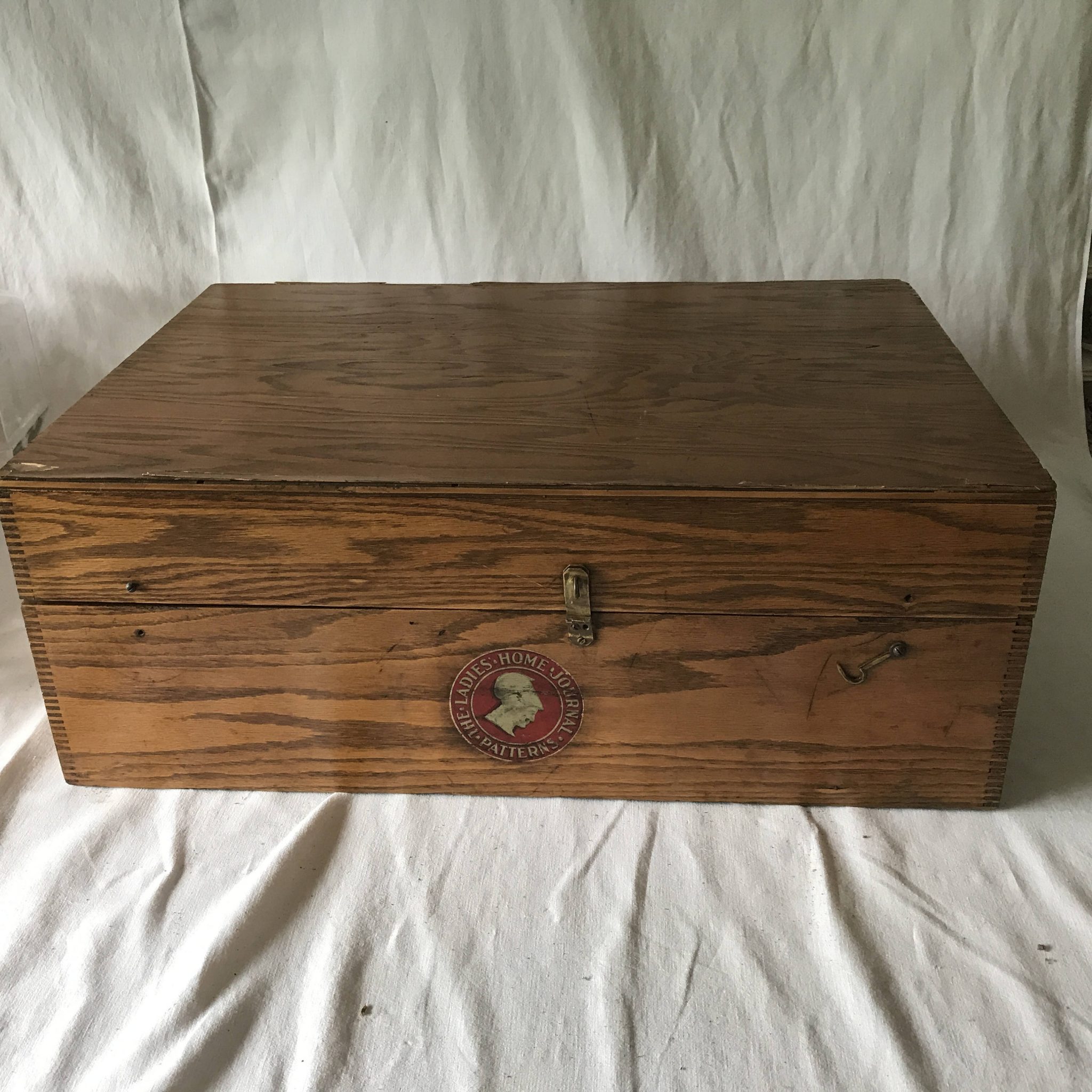 Antique Ladies Home Journal Pattern Box Oak Veneer storage collectible ...