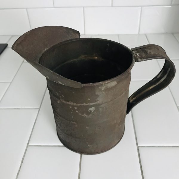 Antique Metal Measuring Cup to 1 Quart farmhouse collectible display antique kitchen decor primitive home decor