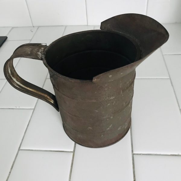 Antique Metal Measuring Cup to 1 Quart farmhouse collectible display antique kitchen decor primitive home decor