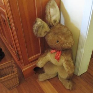 Antique Petz Giant size German Mohair Rabbit early 1920's glass eyes PETZ button 32" tall Collectible Display Bunny Easter