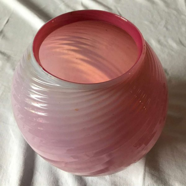 Antique Pink Swirl Glass Lamp Farmhouse Antique Dining Entryway Lighting