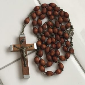 Antique wooden seed Crucifix Rosary religion religious catholic spirituality christian christianity