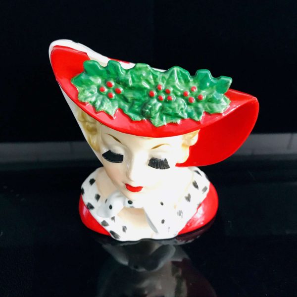 Beautiful Face Headvase 1961 Head vase Napco Japan Christmas RARE raised eyelashes collectible display farmhouse cottage