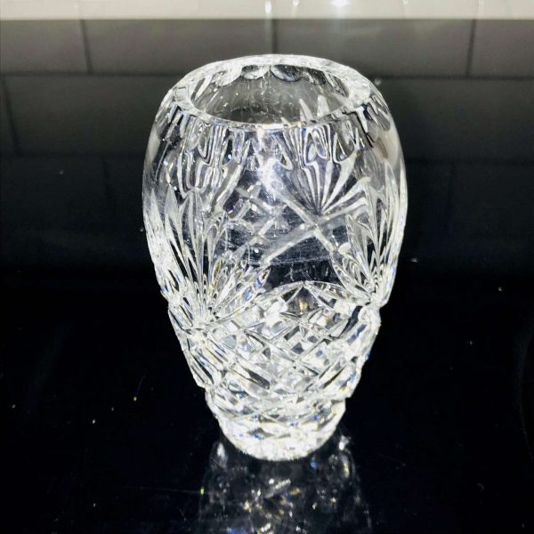 Crystal Small Bud vase made in Western Germany The European Collection hand cut crystal with ribbed top display collectible cottage home