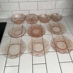 Depression glass Lot of 11 pieces farmhouse collectible glass display mix and match glass