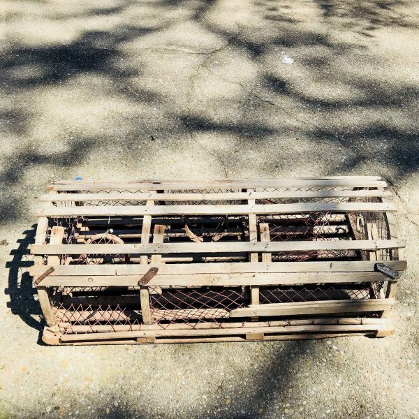 Genuine Vintage Crab Trap from Pensacola, Fl hanger on back for wall decor nauitcal fishing cabin cottage