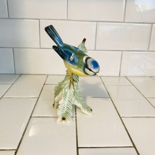 GOEBEL Wildlife Series W Germany 1973 Blue Titmouse Bird 38 00615 Figurine W. Germany fine bone china collectible display farmhouse