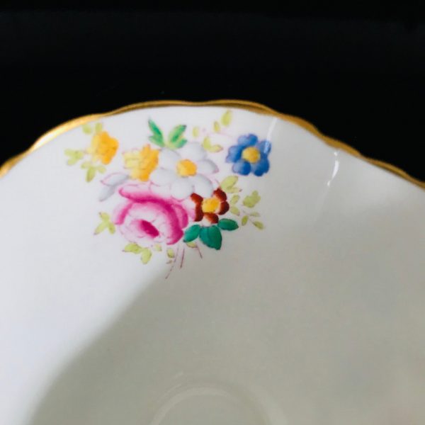 Hammersley Tea Cup and Saucer Dresden Flower floral England Wild Flowers Orange yellow blue Collectible Display Farmhouse Cottage