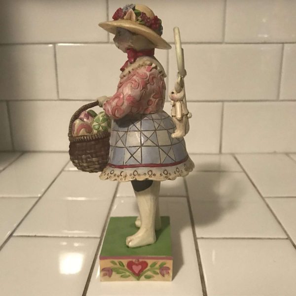 Jim Shore Collectible cat Kitty so Pretty-crazy cat lady cat lovers display figurine Easter Basket with Eggs Hanging mini bunny