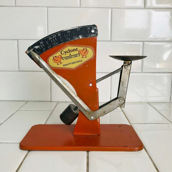 Metal Egg Scale Cyclone A tested Line Quality Egg Scale display farmhouse kitchen collectible rustic