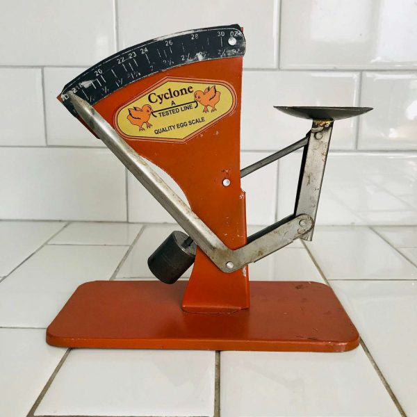 Metal Egg Scale Cyclone A tested Line Quality Egg Scale display farmhouse kitchen collectible rustic